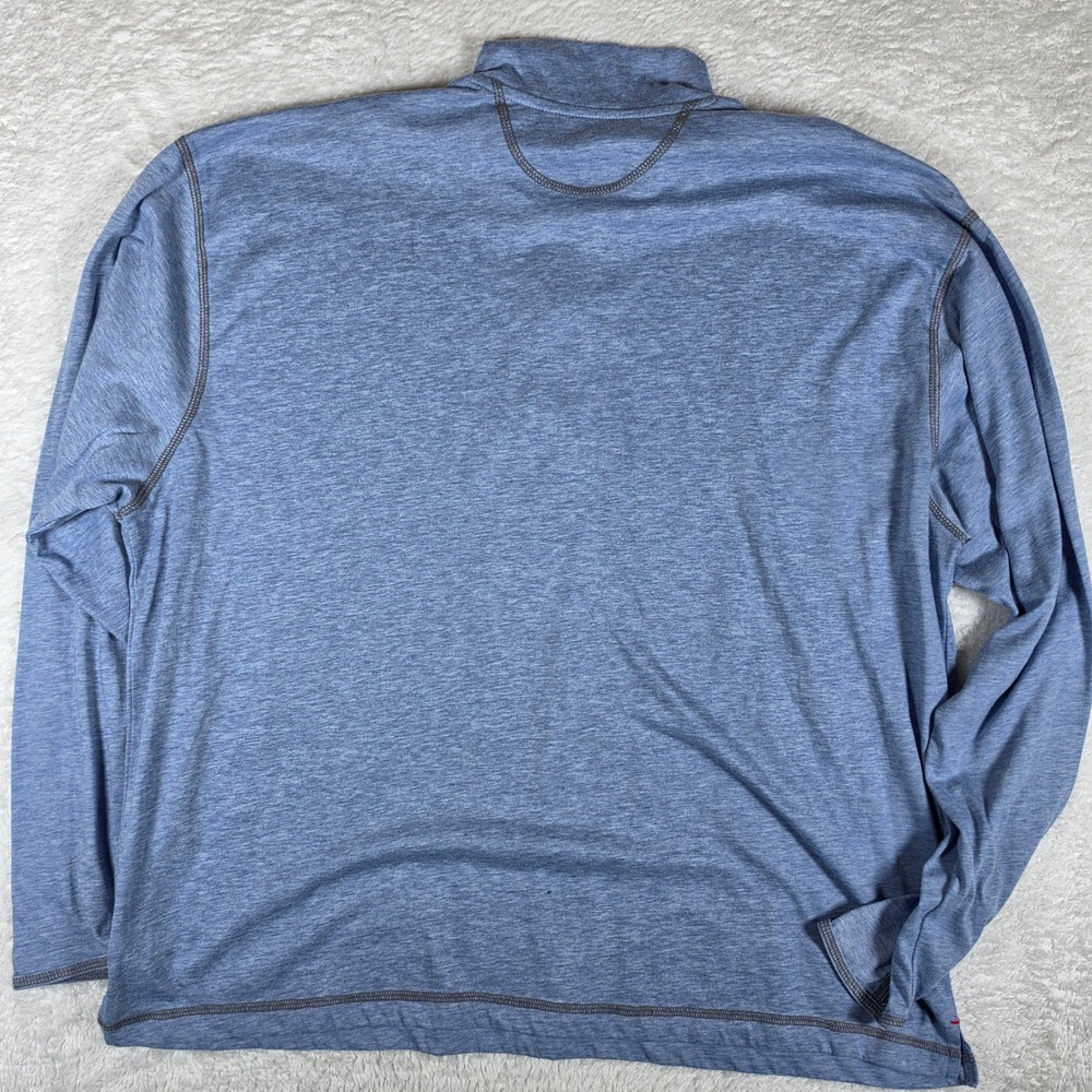 Orvis Trout Bum Mens XL Blue L/S 1/4 zip Pullover Lightweight Heathered RN70534 - Picture 4 of 9